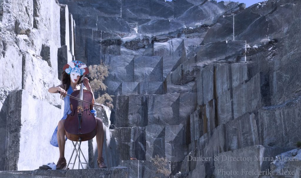 Self-staged photograph “Cello” by Maria Alexea, conceived for “Faust, a Return from the Future”.