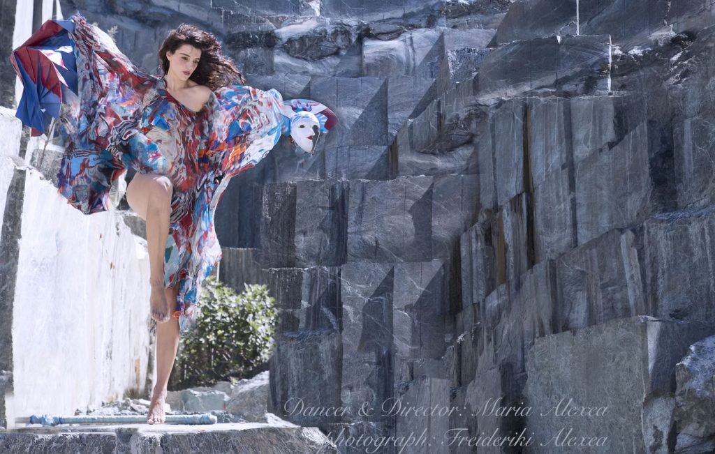 Self-staged photograph "Butterfly Marble” by Maria Alexea, conceived for “Faust, a Return from the Future”.
