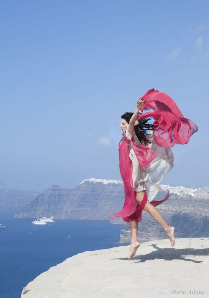 Self-staged photograph “Ptisi” by Maria Alexea, shot on a Cyclades island, conceived for “Faust, a Return from the Future”.
